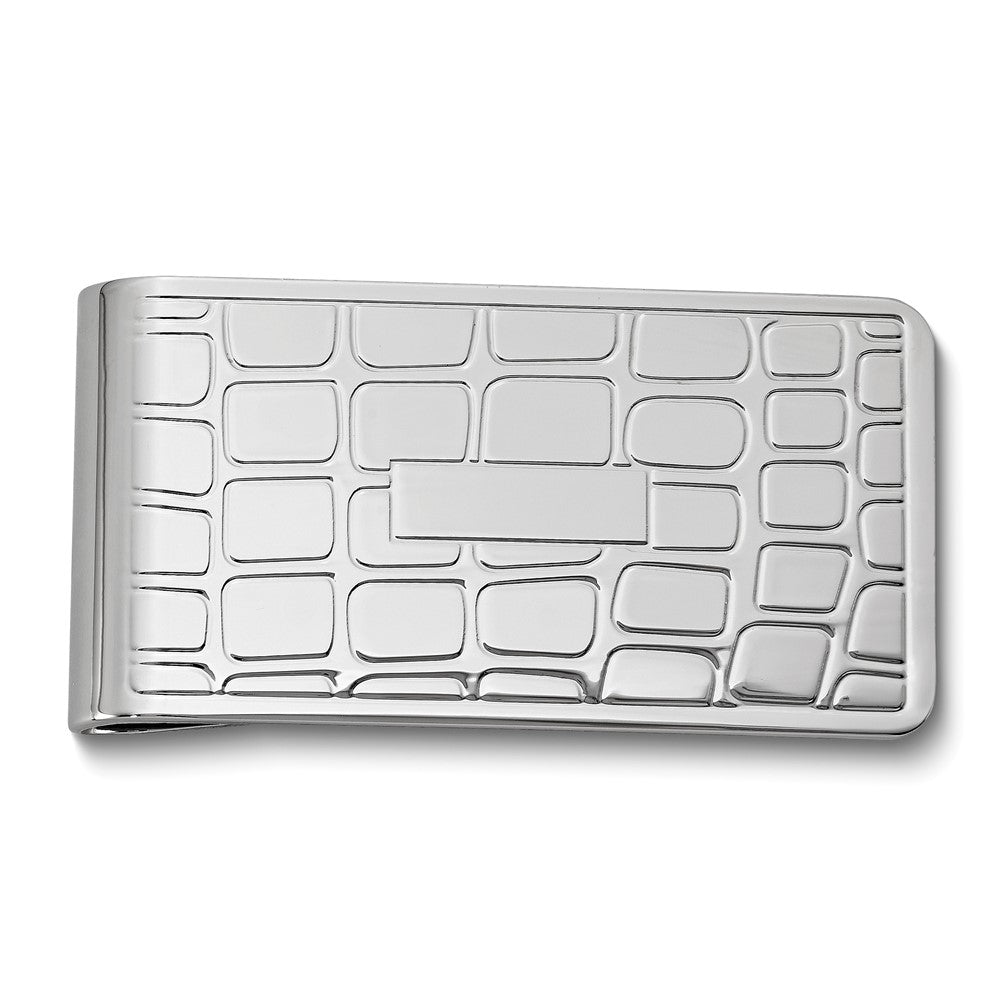Silver-tone Croco Pattern Money Clip