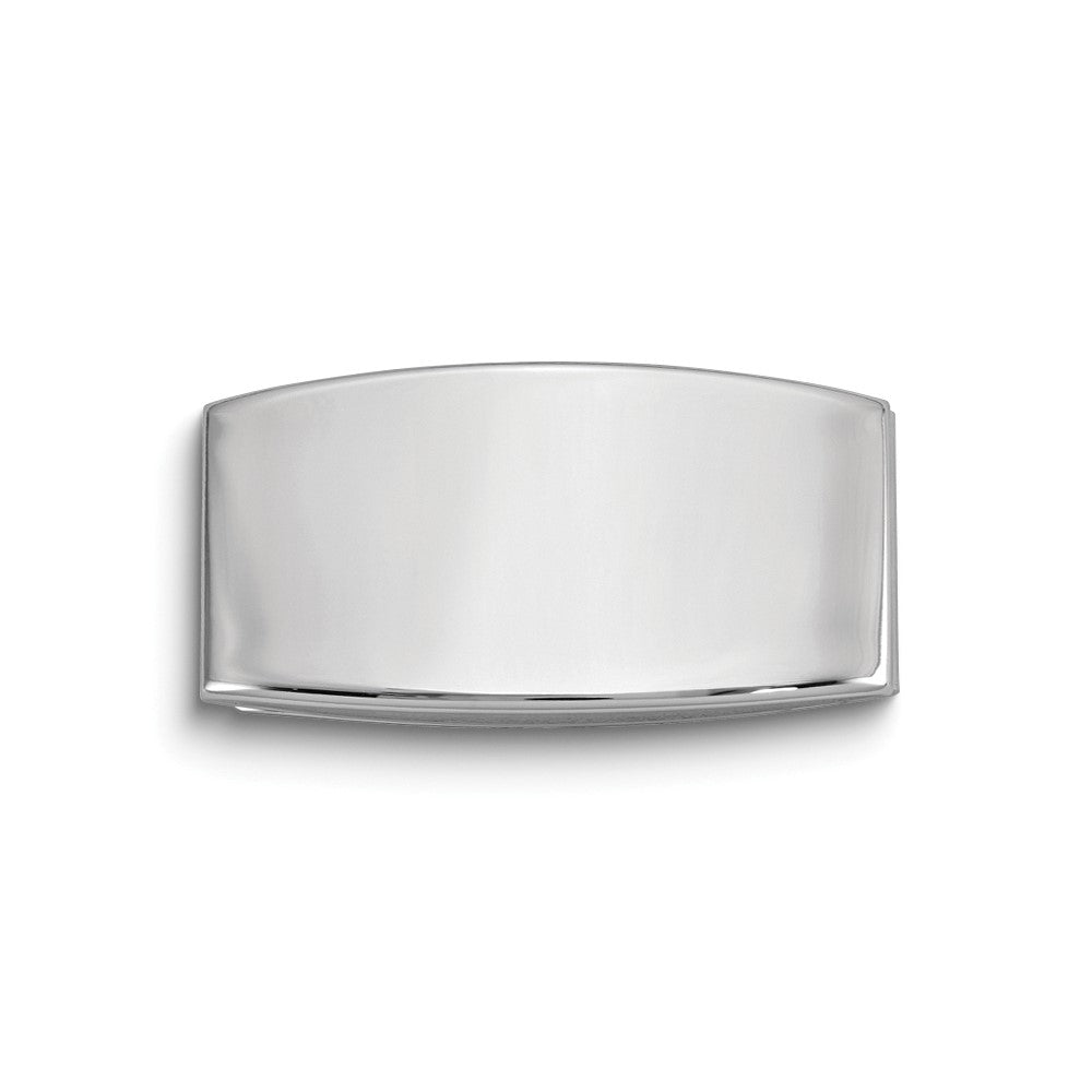 Polished Silver-tone Domed Money Clip