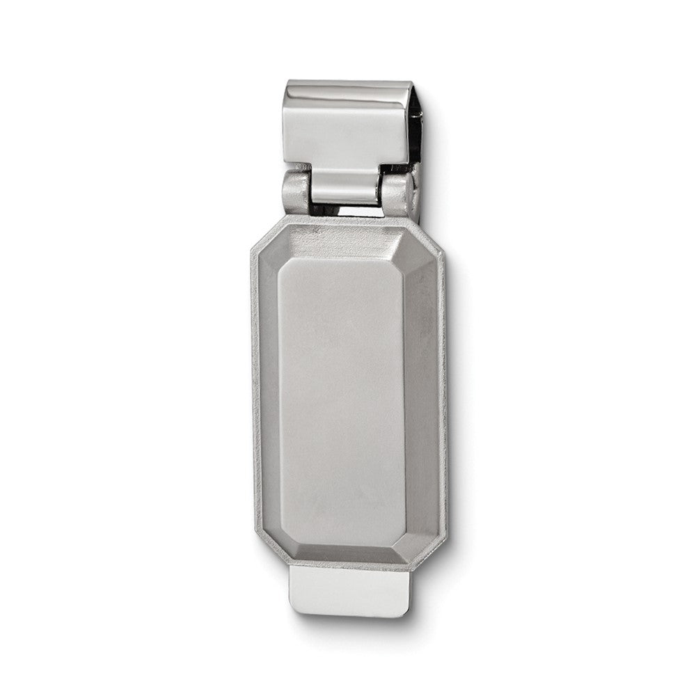 Silver-tone Octagon Hinged Money Clip