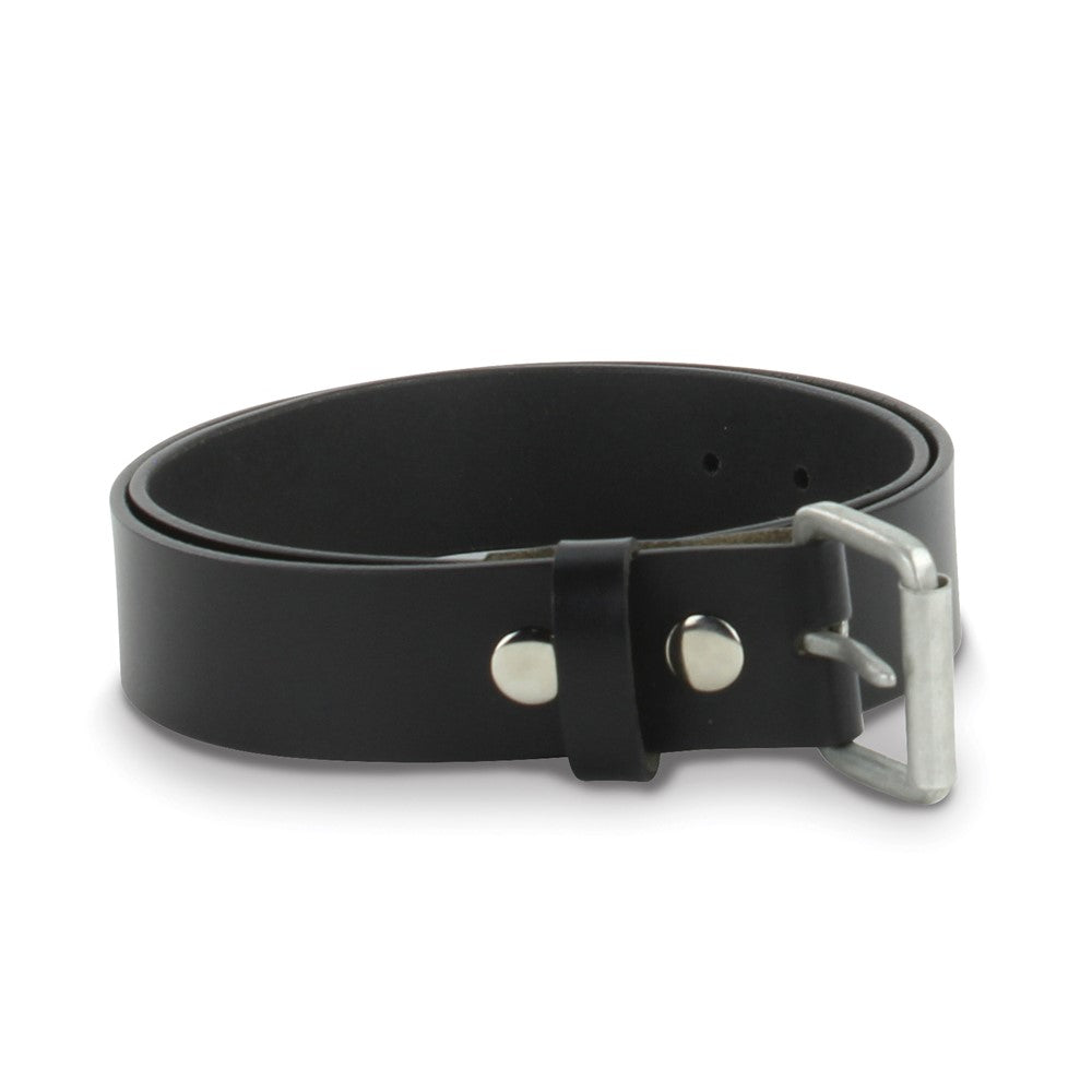 Black Leather 34 Inch Smooth Leather Belt