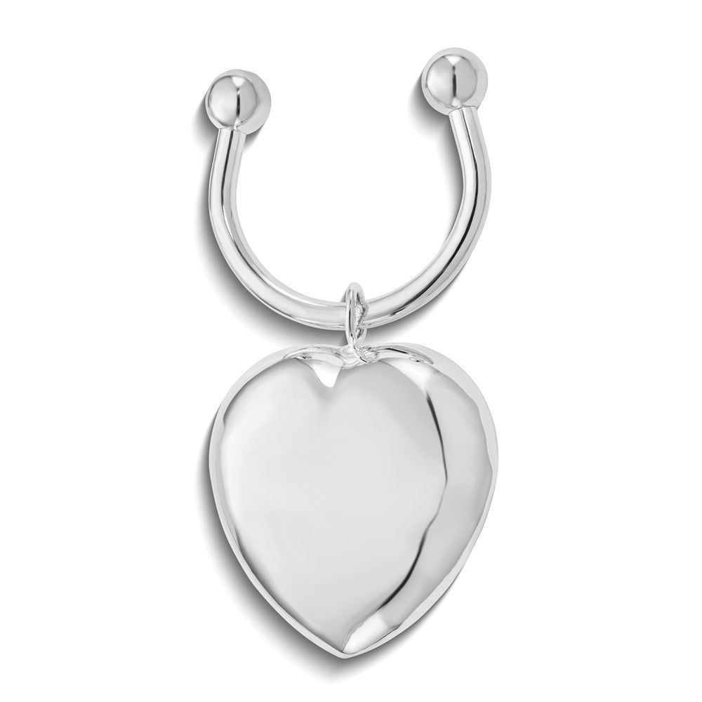 Silver-tone Puffed Heart Key Ring