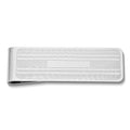 Silver-tone Line Pattern Money Clip with Engraving Area