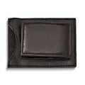 Black Leather Magnetic Money Clip with ID Slot