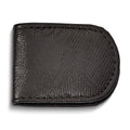 Black Leather Lizard Grain Magnetic Money Clip