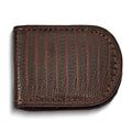 Brown Leather Lizard Grain Magnetic Money Clip