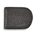 Black Leather Crocodile Grain Magnetic Money Clip