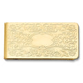 Gold-tone Intricate Pattern Money Clip with Engraving Area