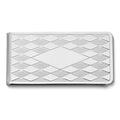 Silver-tone Harlequin Pattern Money Clip with Engraving Area