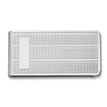 Silver-tone Textured Pattern Money Clip with Engraving Area