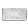 Silver-tone Intricate Pattern Money Clip with Engraving Area