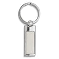Silver-tone Metal Engravable Rectangle Key Ring
