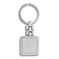 Silver-tone Metal Engravable Square Key Ring