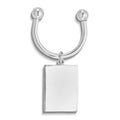 Rectangle Silver-tone Engravable Key Ring