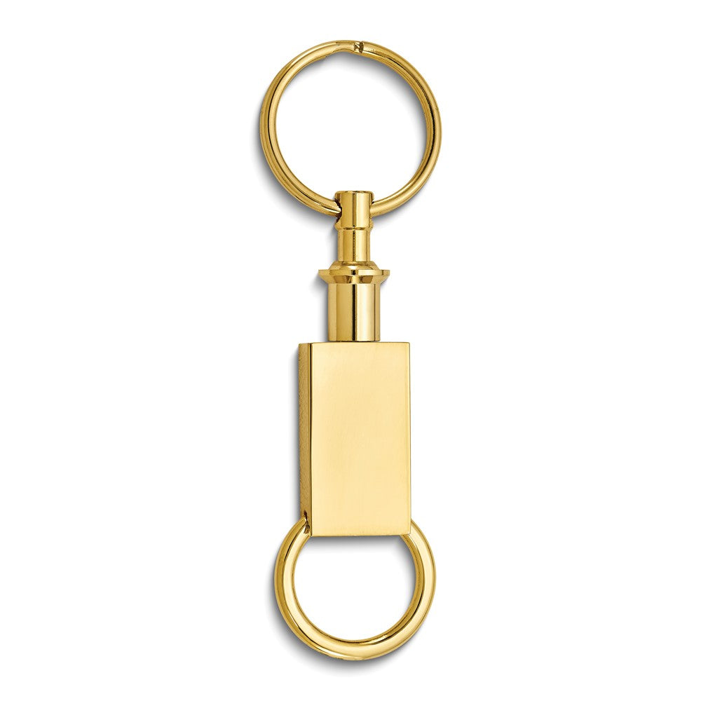 Gold-tone Engravable Rectangle Valet Key Ring