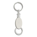 Silver-tone Engravable Oval Valet Key Ring