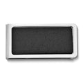 Black Faux Leather Silver-tone Money Clip