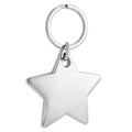 Nickel-plated Engravable Star Key Ring
