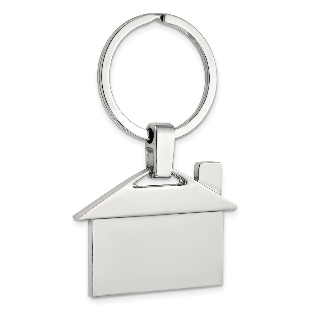 Nickel-plated Enameled House Key Chain