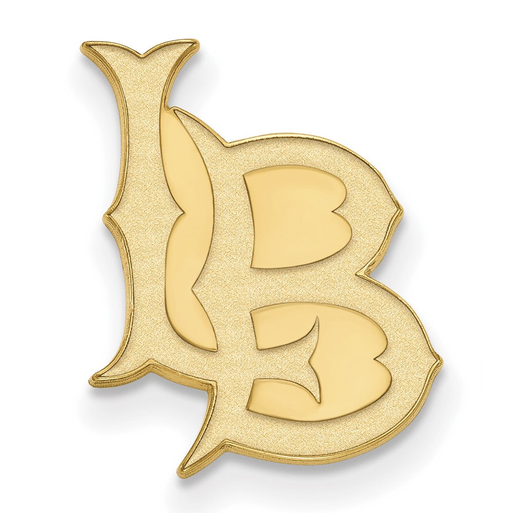 Sterling Silver Gold-plated LogoArt California State University Long Beach L-B Lapel Pin