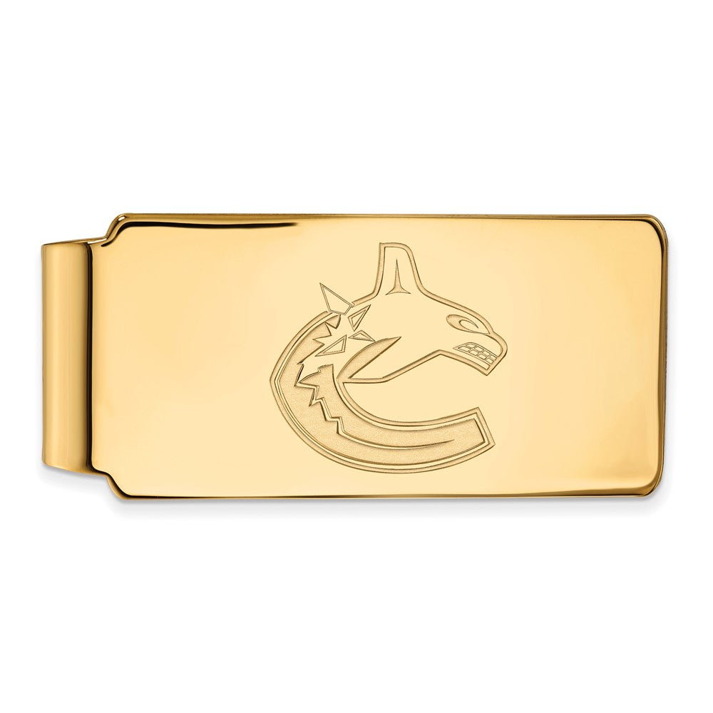 Sterling Silver Gold-plated NHL LogoArt Vancouver Canucks Money Clip