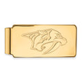 Sterling Silver Gold-plated NHL LogoArt Nashville Predators Money Clip