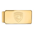 Sterling Silver Gold-plated NHL LogoArt Florida Panthers Money Clip