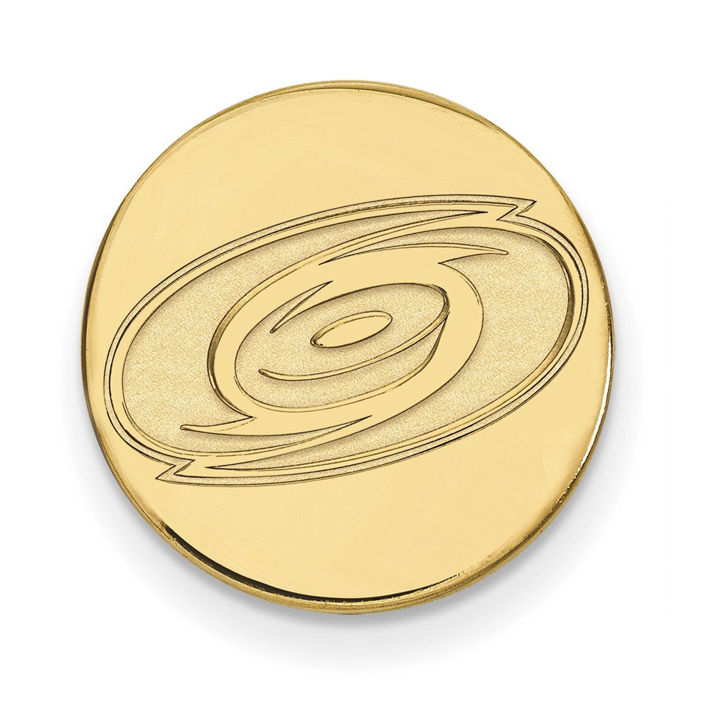 Sterling Silver Gold-plated NHL LogoArt Carolina Hurricanes Lapel Pin