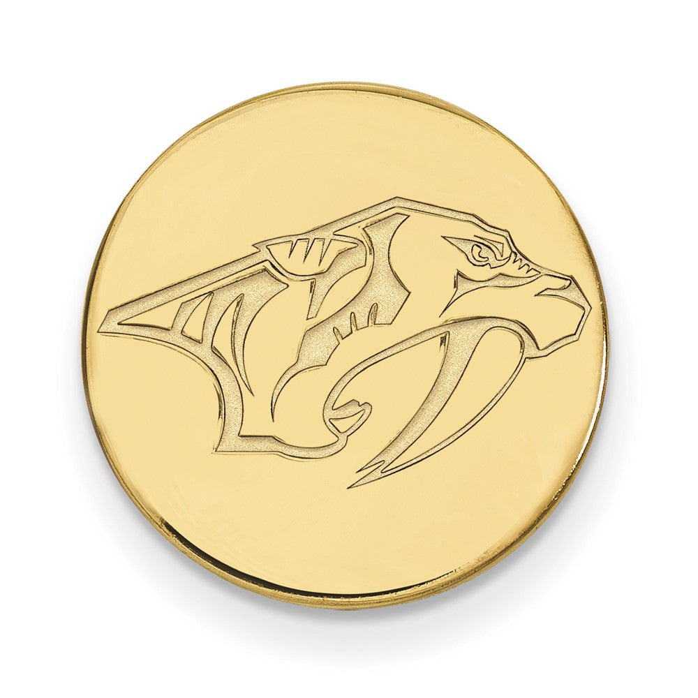 Sterling Silver Gold-plated NHL LogoArt Nashville Predators Lapel Pin