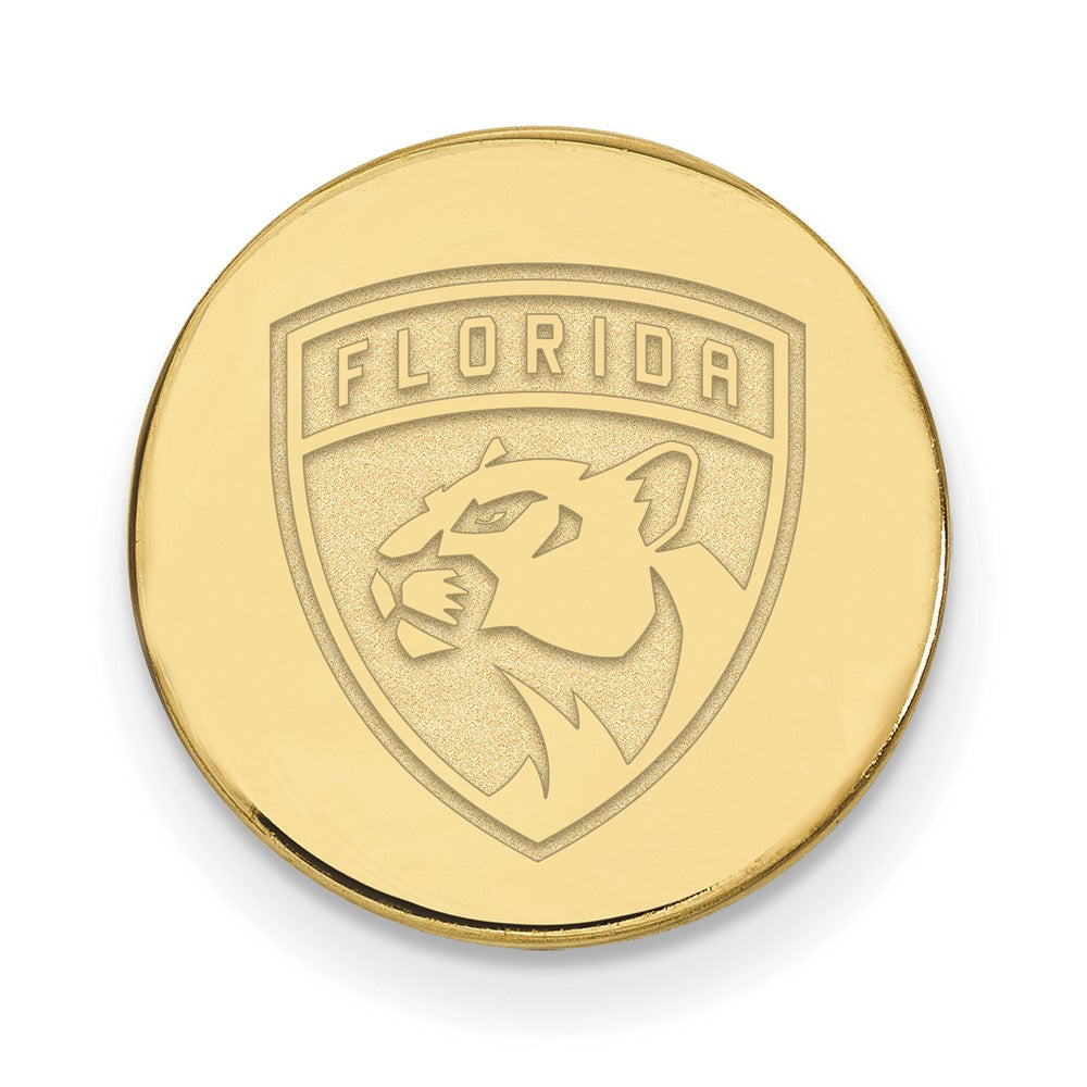 Sterling Silver Gold-plated NHL LogoArt Florida Panthers Lapel Pin