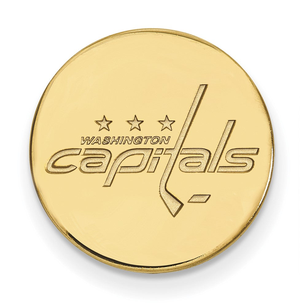 Sterling Silver Gold-plated NHL LogoArt Washington Capitals Lapel Pin