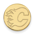 Sterling Silver Gold-plated NHL LogoArt Calgary Flames Lapel Pin