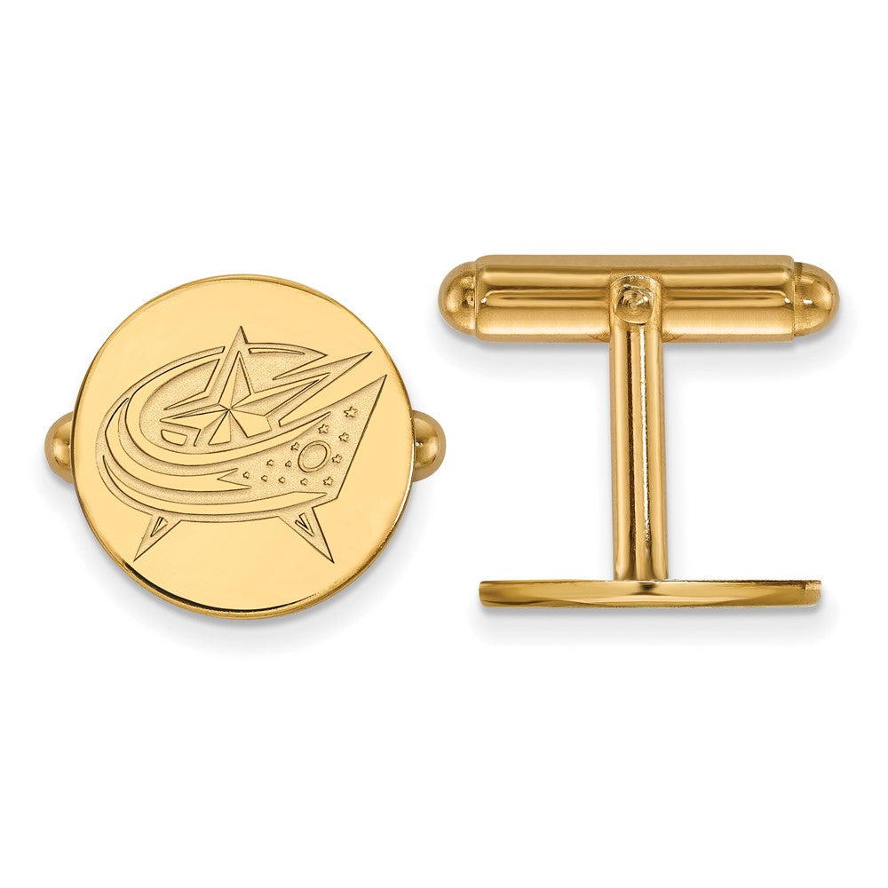 Sterling Silver Gold-plated NHL LogoArt Columbus Blue Jackets Cuff Links