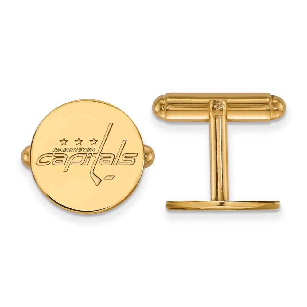 Sterling Silver Gold-plated NHL LogoArt Washington Capitals Cuff Links