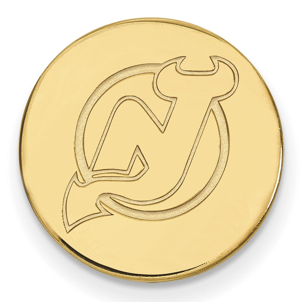 Sterling Silver Gold-plated NHL LogoArt New Jersey Devils Lapel Pin