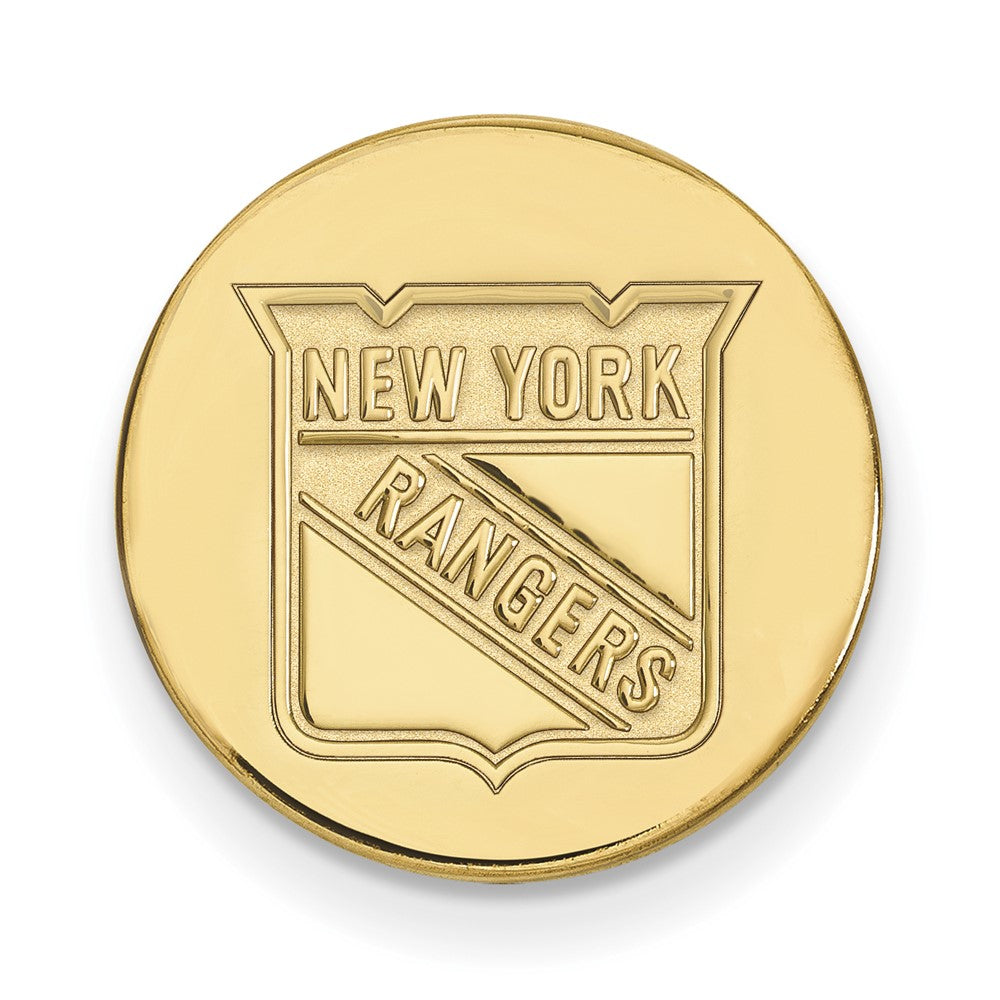 Sterling Silver Gold-plated NHL LogoArt New York Rangers Lapel Pin