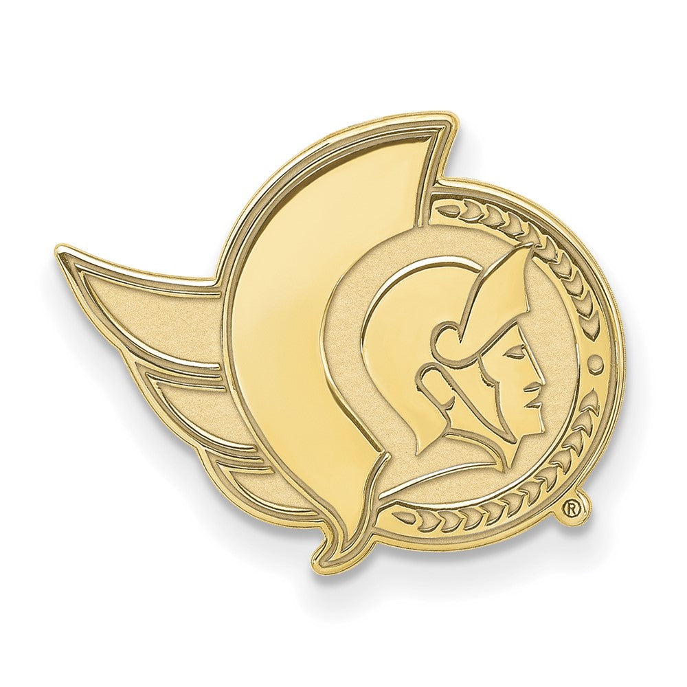 Sterling Silver Gold-plated NHL LogoArt Ottawa Senators Lapel Pin