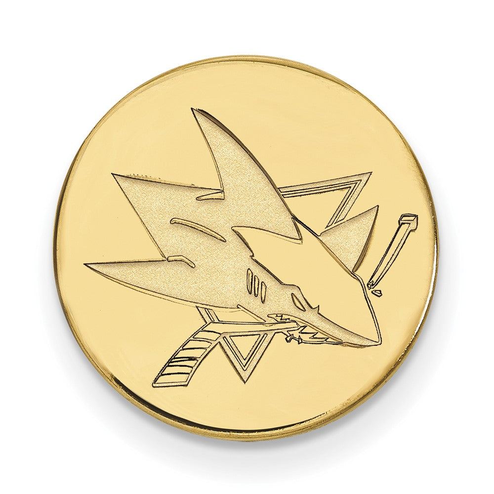 14k Gold NHL LogoArt San Jose Sharks Lapel Pin