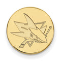 Sterling Silver Gold-plated NHL LogoArt San Jose Sharks Lapel Pin