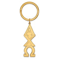 Sterling Silver Gold-plated LogoArt Alpha Chi Omega Sorority Greek Letters Key Ring