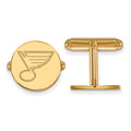 Sterling Silver Gold-plated NHL LogoArt St. Louis Blues Cuff Links