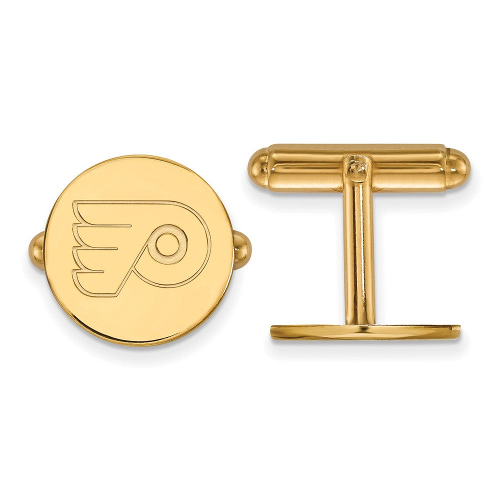 Sterling Silver Gold-plated NHL LogoArt Philadelphia Flyers Cuff Links