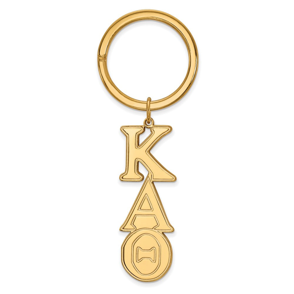 Sterling Silver Gold-plated LogoArt Kappa Alpha Theta Sorority Greek Letters Key Ring