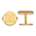 14k Gold LogoArt Miami University Ohio Letter M Cuff Links