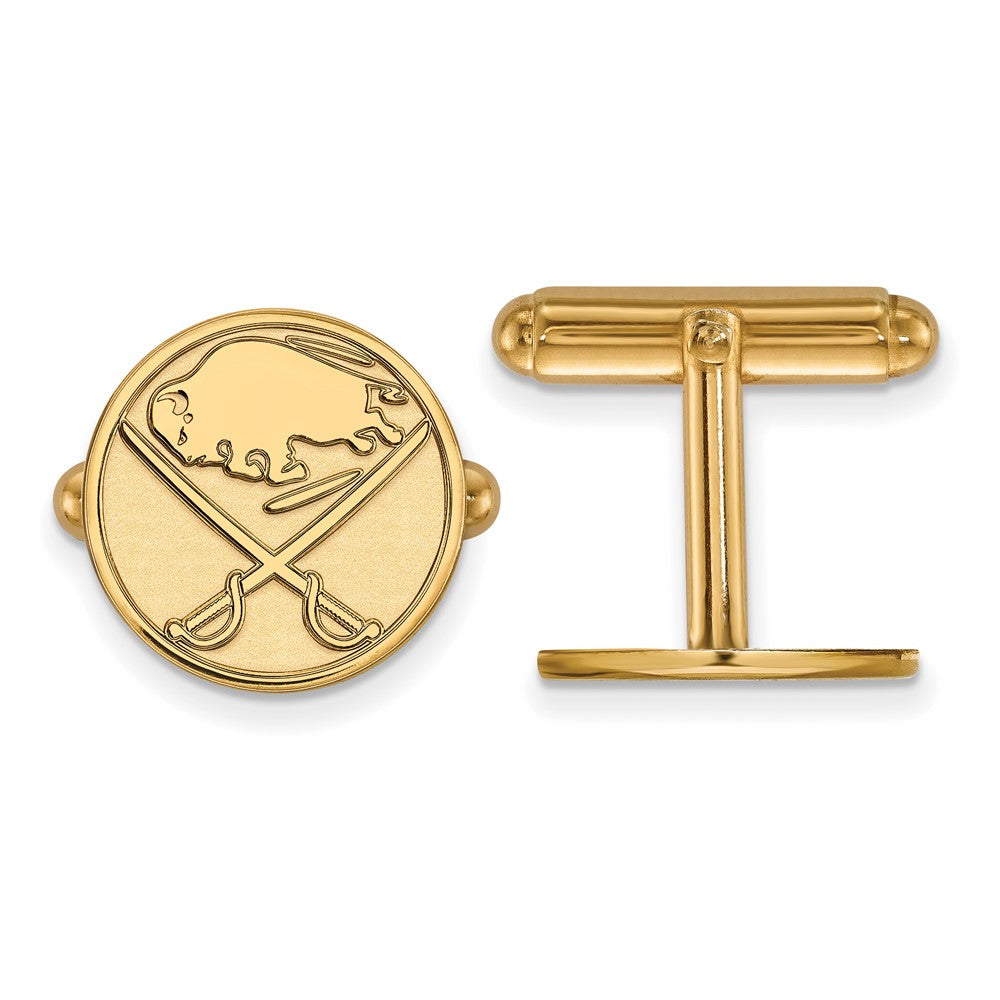 Sterling Silver Gold-plated NHL LogoArt Buffalo Sabres Cuff Links
