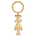 Sterling Silver Gold-plated LogoArt Sigma Delta Tau Sorority Greek Letters Key Ring