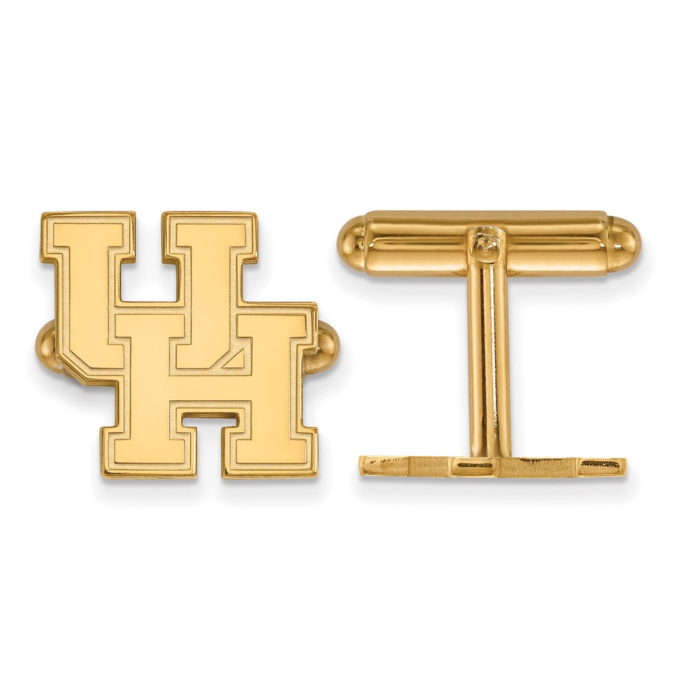 Sterling Silver Gold-plated LogoArt University of Houston U-H Cuff Links