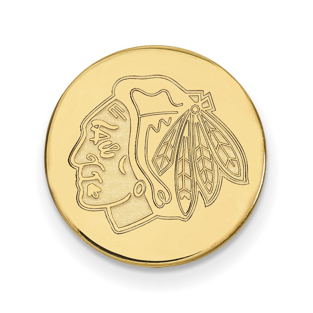 Sterling Silver Gold-plated NHL LogoArt Chicago Blackhawks Lapel Pin