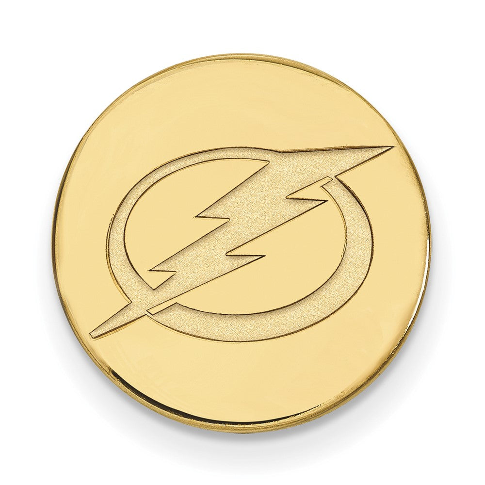 Sterling Silver Gold-plated NHL LogoArt Tampa Bay Lightning Lapel Pin