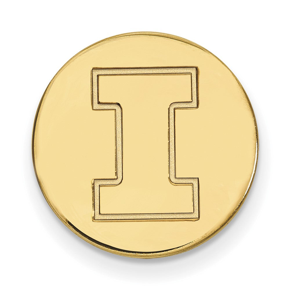 Sterling Silver Gold-plated LogoArt University of Illinois Letter I Lapel Pin