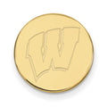 Sterling Silver Gold-plated LogoArt University of Wisconsin Letter W Lapel Pin